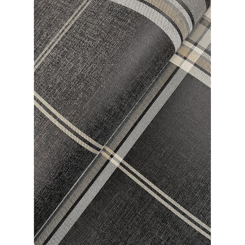A-Street Prints Westley Black Plaid Wallpaper
