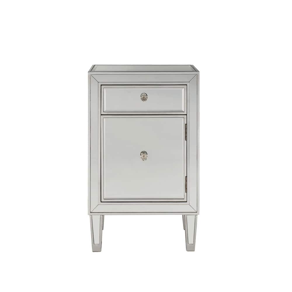 Reflexion Collection Rosa 18-inch Wide Mirrored 1-drawer Nightstand
