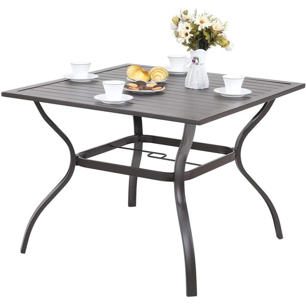 Outdoor Dining Tables Metal : Amazon Com Phi Villa 7 Piece Outdoor