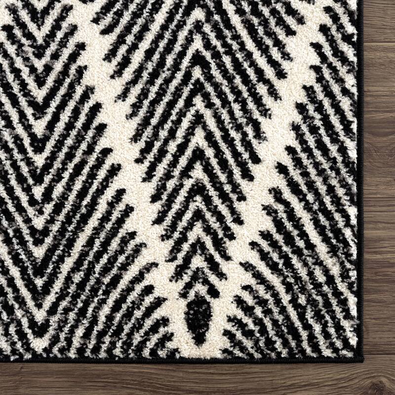 Abani Rugs Nordic NOR120A Black Diamond Pattern Area Rug