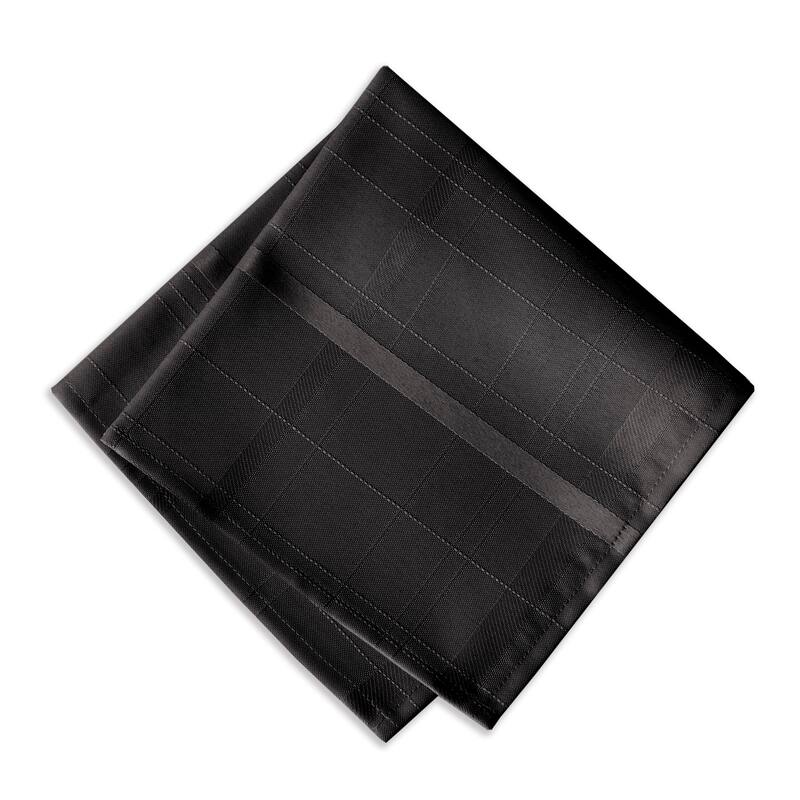Elrene Elegance Plaid Damask Fabric Set of 4 Napkins - 17" w x 17" l