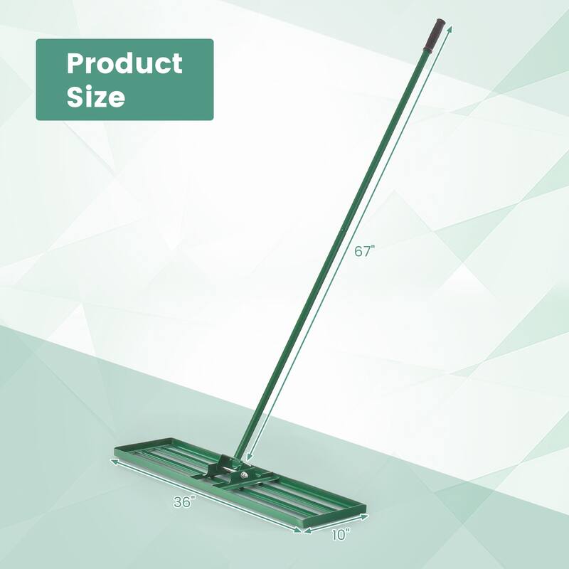 Costway Lawn Leveling Rake 36" x 10" Heavy Duty Level Lawn Tool for - See Details