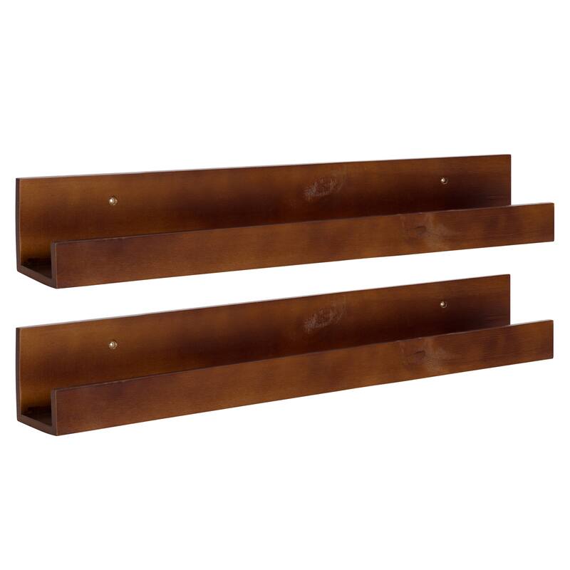 Levie 24 inch 2-Pack Wood Wall Picture Frame Holder Ledge