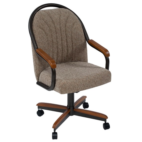 Shop Casual Dining Cushion Swivel And Tilt Rolling Caster Chair Overstock 7924246