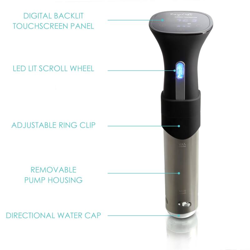 Precision Backlit Digital Display 800 Watt Pro Chef Fast Immersion Sous-Vide Cooker