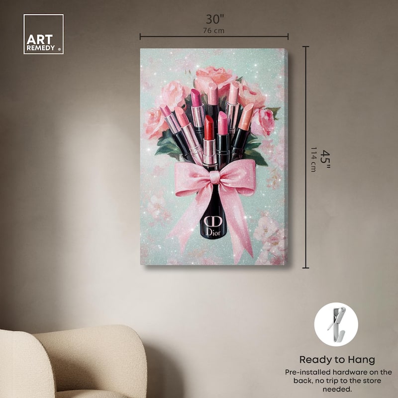 Petitie Bouquet of Lipsticks Canvas by Art Remedy, Gallery Wrapped