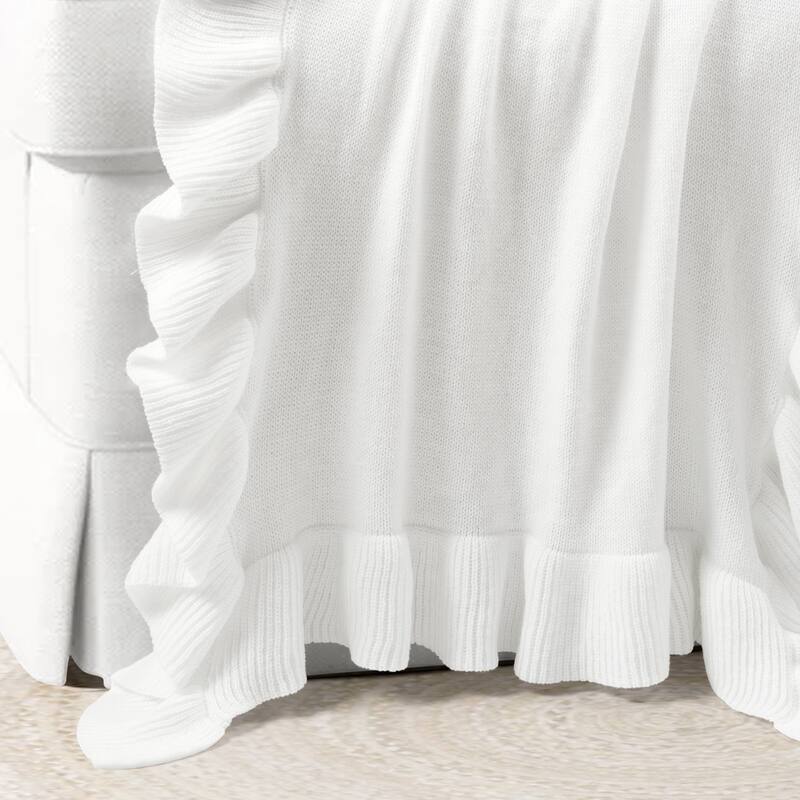 Lush Decor Reyna Soft Knitted Ruffle Baby/Toddler All-Season Blanket - 40" x 30"