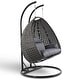 preview thumbnail 57 of 69, LeisureMod Chair Cover for 2-Person Hanging Egg Swing - Or Full Outdoor Wicker Patio Swing Lounger Chair with Stand & Cushions