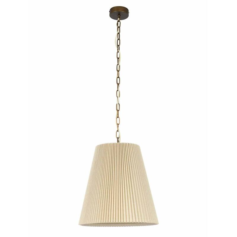 Amici 1 Light Pendant - Bronze with Pleated Natural Shade