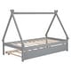 preview thumbnail 9 of 25, Twin Size Monttessori Bed with Turndle, Wooden Tent Floor Bed Frame