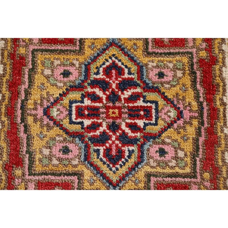 Geometric Heriz Serapi Accent Rug Handmade Traditional Wool Carpet - 2'0" x 3'0"