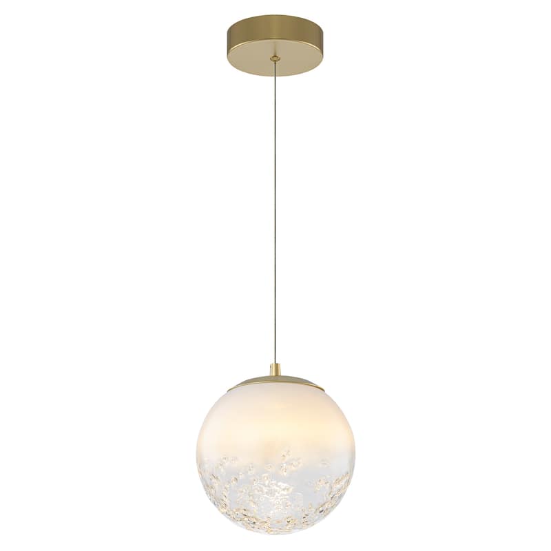 Modern LED Pendant Light with Translucent White Glass Globe - Dia.8-in - Dia.8-in