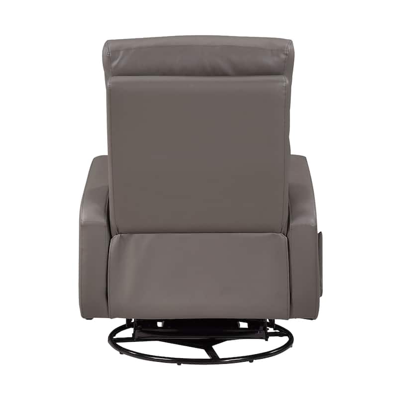 Creek 31.5" Leather Manual Swivel Glider Recliner - 360-Degree Swivel