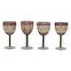 preview thumbnail 4 of 2, Hand-Blown Art Glass Wine Glasses with Stems, Set of 4 - 3.0"L x 3.0"W x 6.25"H