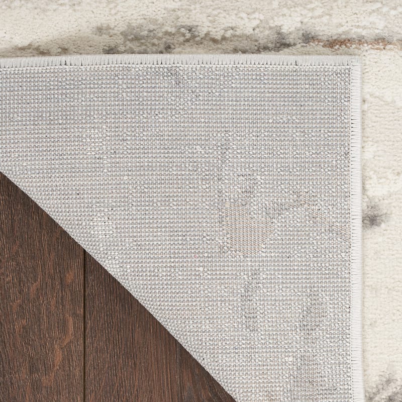 Nourison Elation Contemporary Abstract Ivory Grey Area Rug