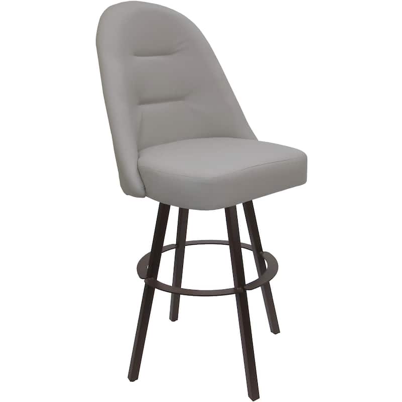 Swivel Counter Bar or Extra Tall Metal Bar Stool - M-235 Warren Base - N/A - Ocean Beige Vinyl - Brown - Counter Height