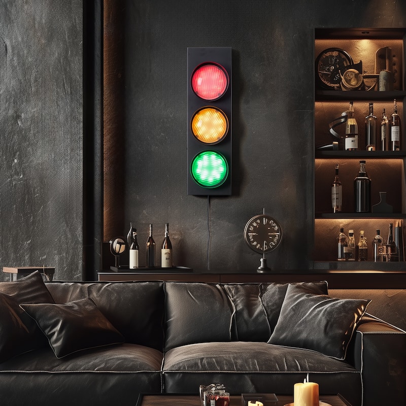 Retro Traffic Light Wall Lamp