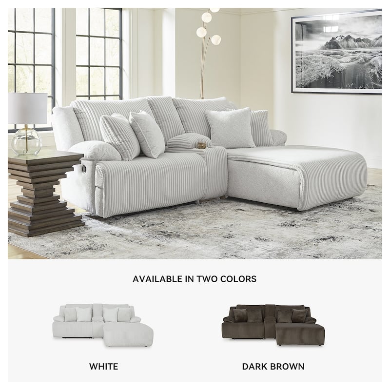 Signature Design by Ashley Top Tier 3-Piece Reclining Sectional with Chaise - 105"W x 74"D x 41"H