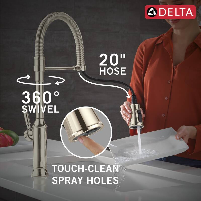 Delta 9684-DST Renaldi 1.8 GPM Single Hole Pre-Rinse Kitchen Faucet