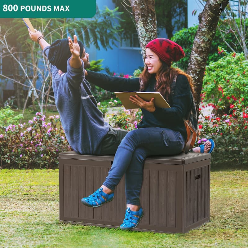 90 Gallons Water Resistant Resin Lockable Deck Box