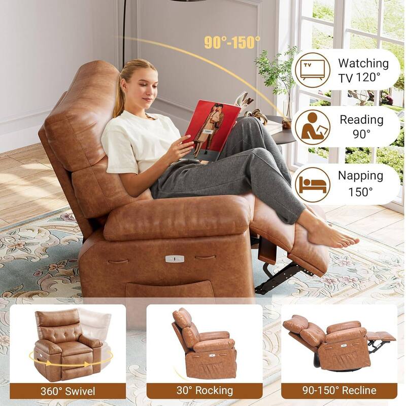 Oversized Recliner Sofa Chair with Massage for Living Room Bedroom
