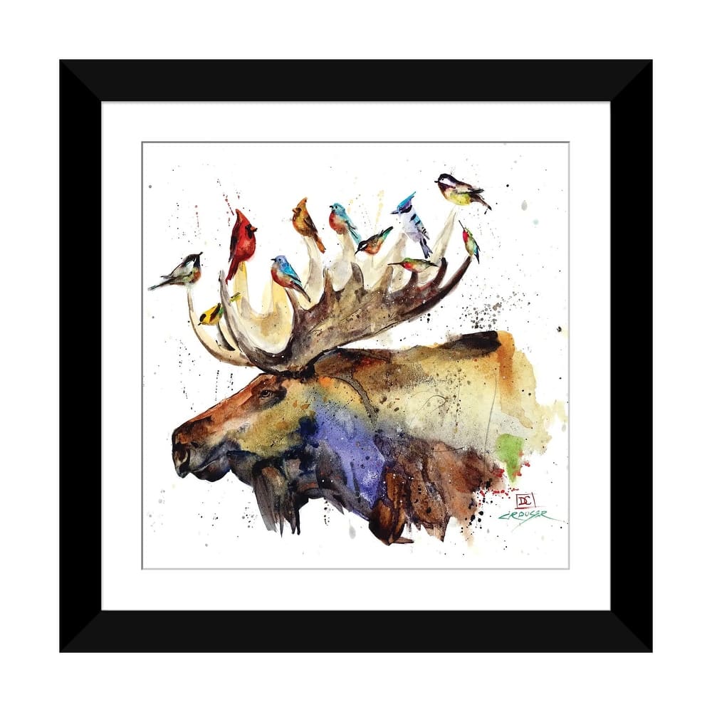 iCanvas "Moose and Birds" by Dean Crouser