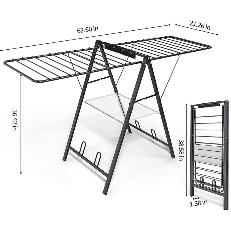 Foldable Metal Drying Rack - Height Adjustable