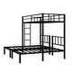 preview thumbnail 8 of 7, Black Twin XL over Twin & Twin Metal Triple Bunk Bed with Guardrails and Ladder, Convertible to 3 Beds