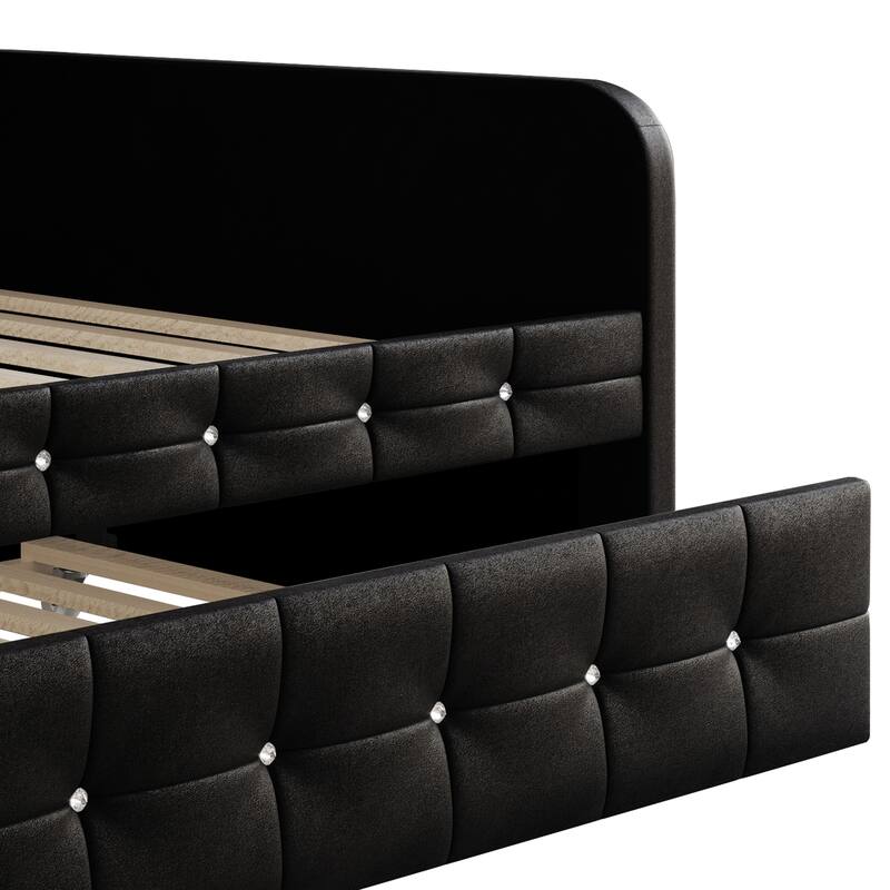 Clayfell Elyria Diamond Button Tufted Velvet Upholstered Daybed