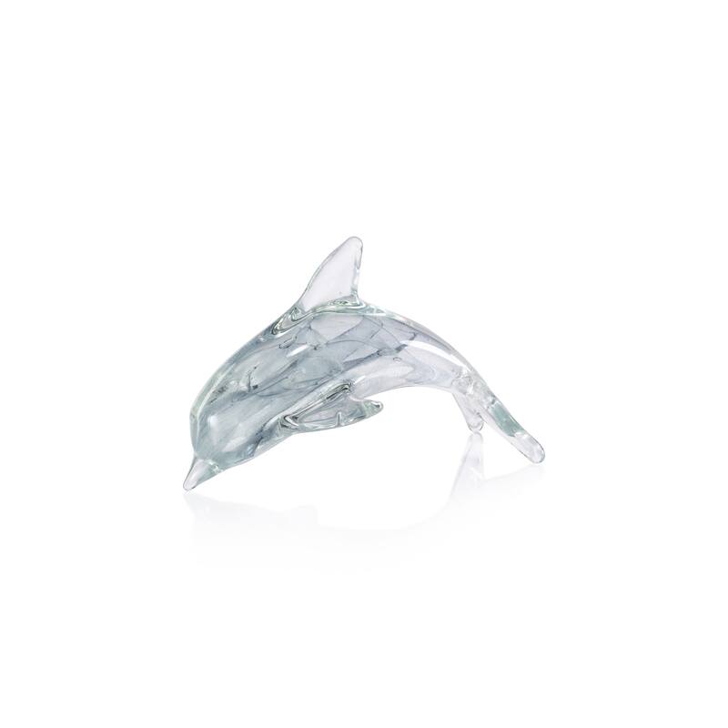 Marinella Decorative Glass Dolphin - Gray - Small