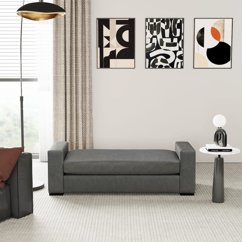 Christopher Knight Home- Zephyrine Faux Leather Ottoman