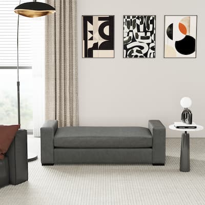 Christopher Knight Home- Zephyrine Faux Leather Ottoman