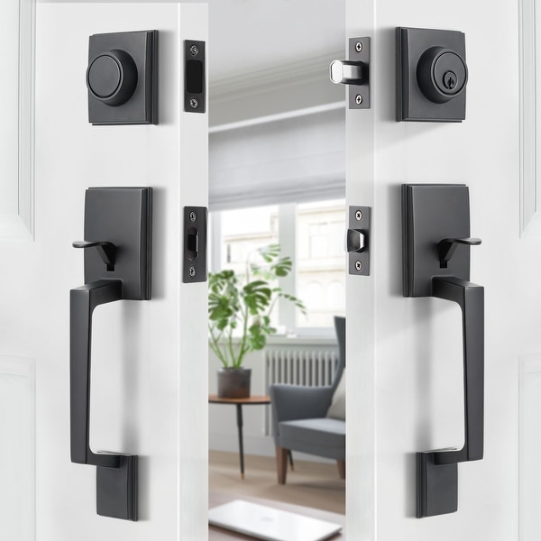 Front Door Split Straight Handle Door Lock Set with Double-door