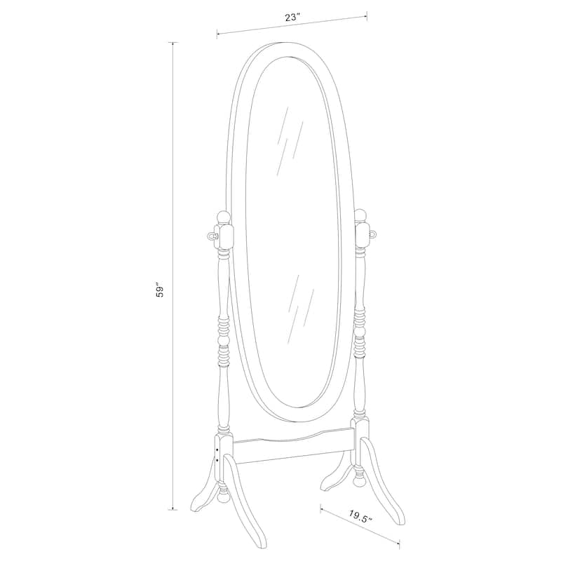 Foyet Wood Adjustable Full Length Cheval Mirror