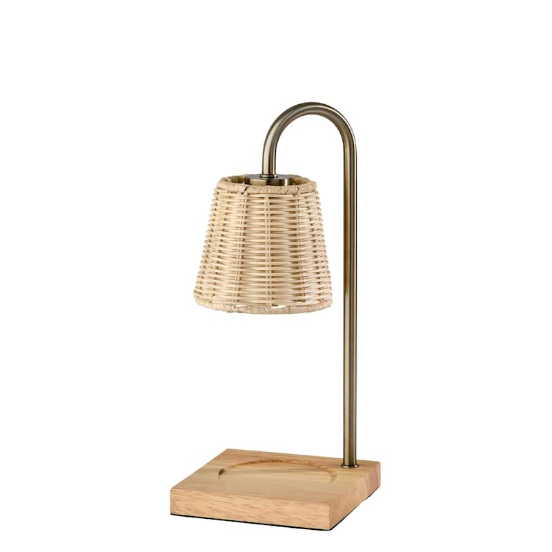 Ridgley Candlewarmer Lamp with Timer - Dimmable Wax Melt Heater, 3 Lighting Modes & Auto Shutoff - Antique Brass