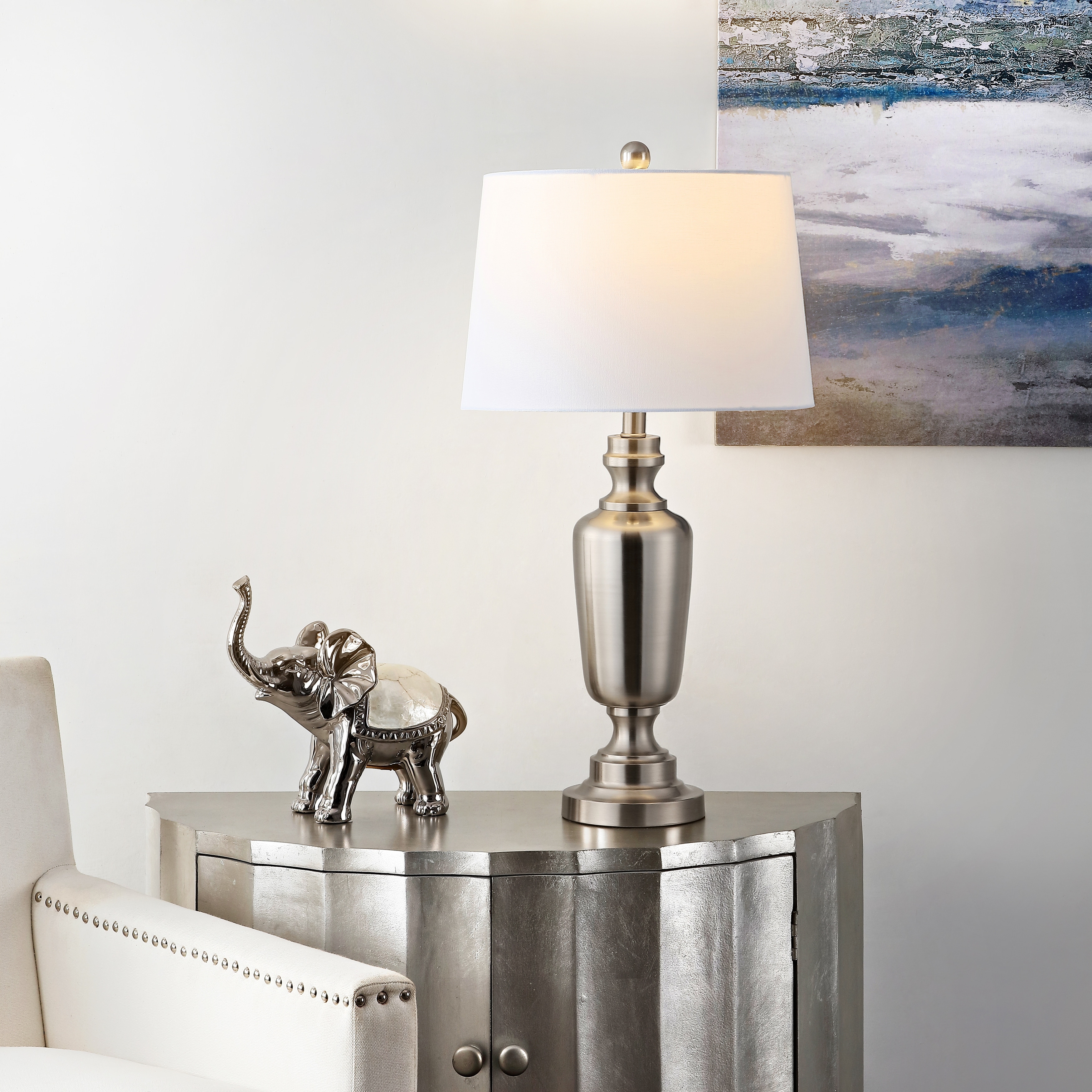 SAFAVIEH Lighting 28-inch Ezra Iron Table Lamp - 15