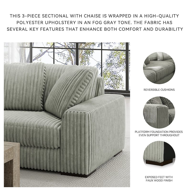 Signature Design by Ashley Lindyn 3-Piece Sectional with Chaise