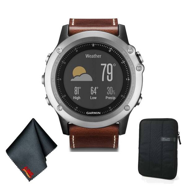 Shop Garmin Fenix 3 Sapphire Multi Sport Training Gps Watch Silver W Leather Band Basic Accessory Bundle Overstock 27032288