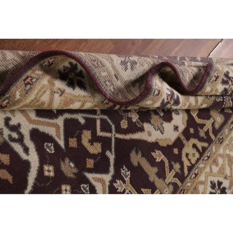All-Over Oushak Indian Area Rug Handmade Wool Carpet - 4'2"x 6'5"