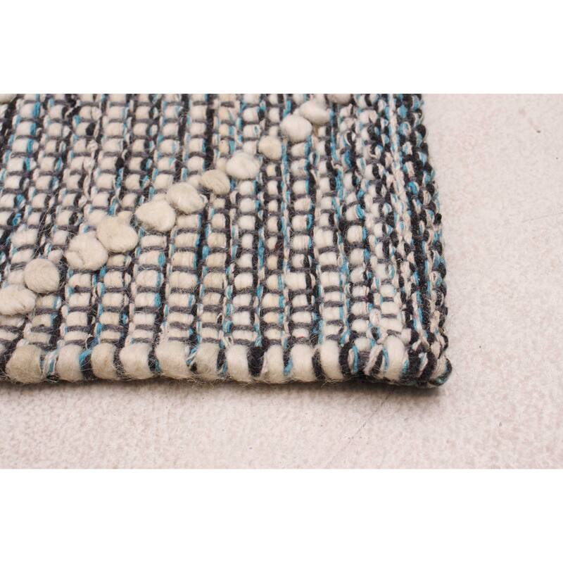 ECARPETGALLERY Braid weave Sienna Grey Wool Rug - 6'1 x 9'2