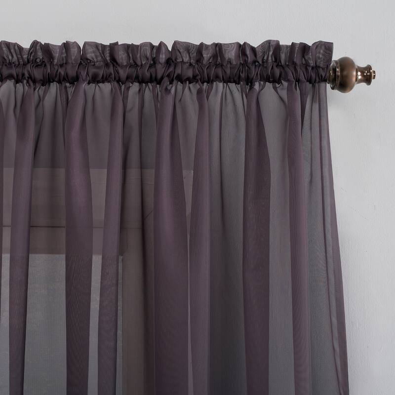 No. 918 Emily Voile Sheer Rod Pocket Curtain Panel, Single Panel