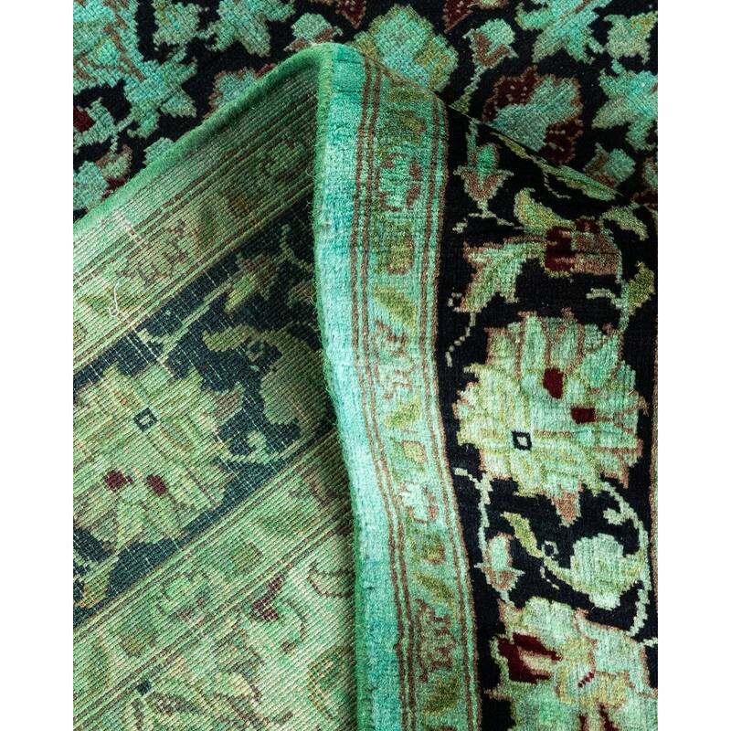 Overton Hand Knotted Wool Vintage Inspired Modern Contemporary Overdyed Blue Area Rug - 3' 2" x 5' 3"