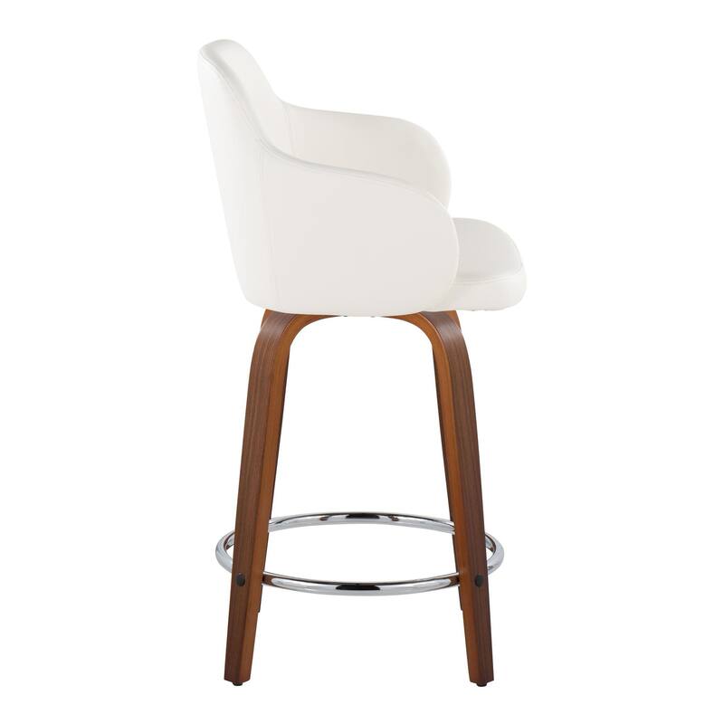 Carson Carrington Iglabo 24" Fixed-Height Counter Stool with Bent Wood Legs and Round Footrest (Set of 2)