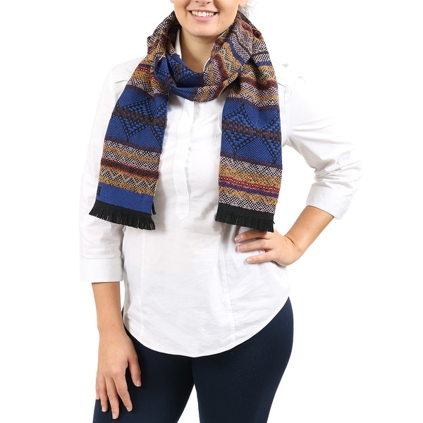 Missoni Blue/Tan Abstract Scarf - 14-72. Opens flyout.