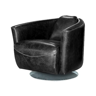 Quinn Swivel Club Chair - Black