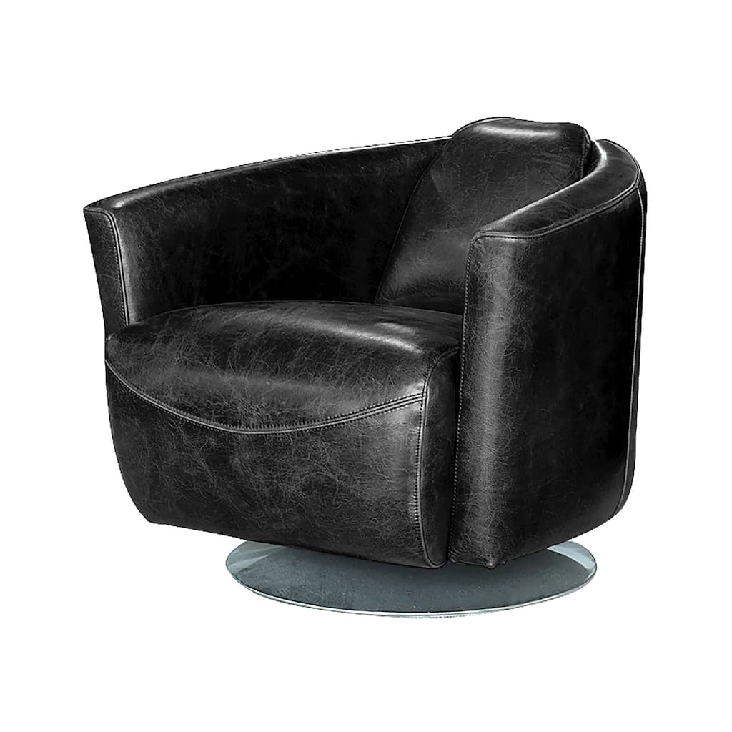 Quinn Swivel Club Chair - Black