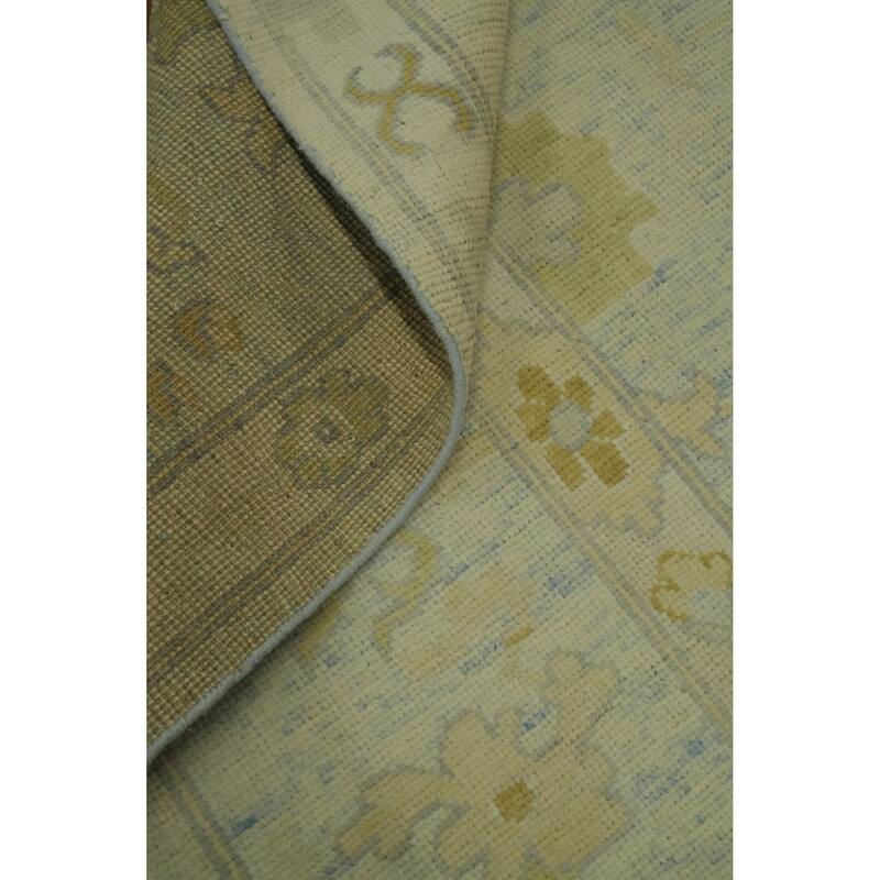 Handmade Wool Oushak Turkish Area Rug, Medallion Geometric Carpet - 13' 5'' X 9' 9''