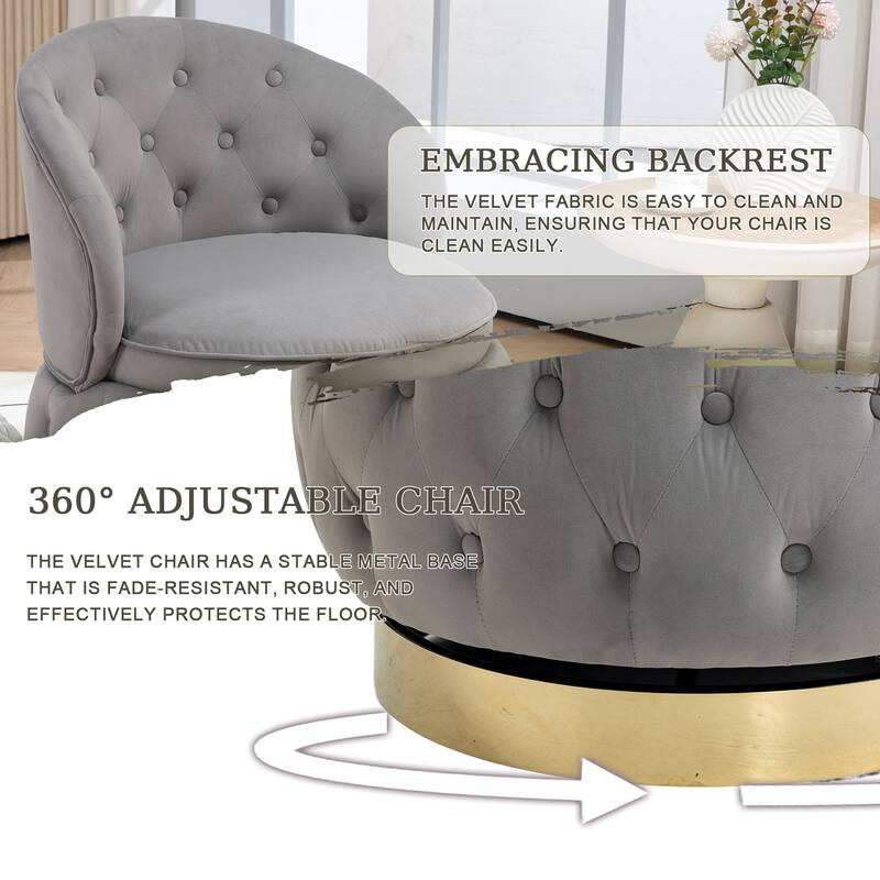 360 Degree Swivel Cuddle Barrel Accent Storage Chairs, Round Armchairs with Wide Upholstered, for Living Room