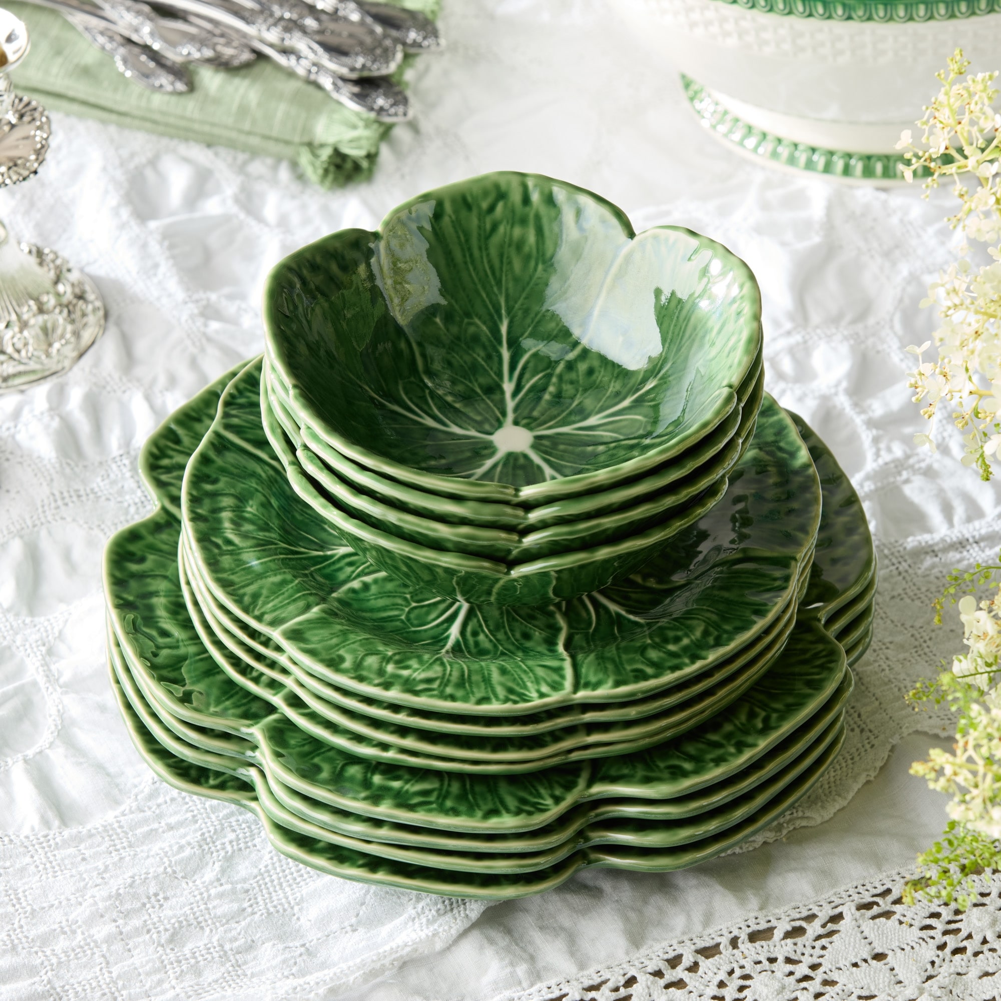 Certified International Le Jardin Cabbage 12pc Dinnerware Set - On