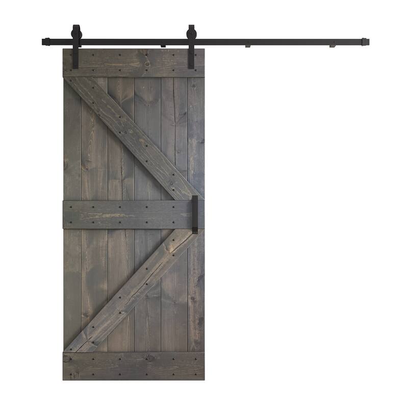 Coast Sequoia 36in x 84in K Series Pine Wood Sliding Barn Door With Hardware Kit